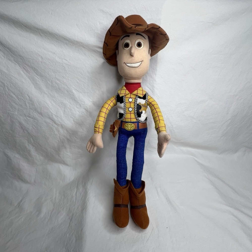 Disney Store Toy Story Woody Poseable Plush Doll 16" Andy Boot Sheriff Cowboy